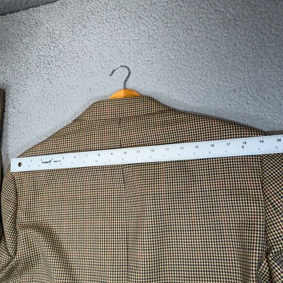 Brooks Brothers Sport Coat Men 44 Long Beige Madison 1818 Houndstooth Blazer - Picture 12 of 16